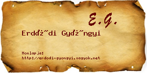 Erdődi Gyöngyi névjegykártya